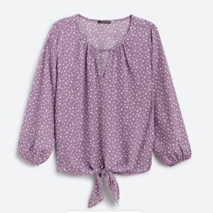 West Kei Casiya Tie-Front Blouse Purple XL (Stitch Fix)